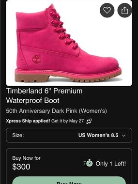 Timberland Women's 6" Lace-Up Boots in Bright Pink